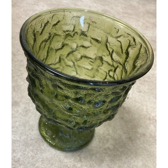 E.O. Brody Green Glass Goblet 1960's Vintage Candy Dish Planter Compote Vintage - Picture 1 of 7
